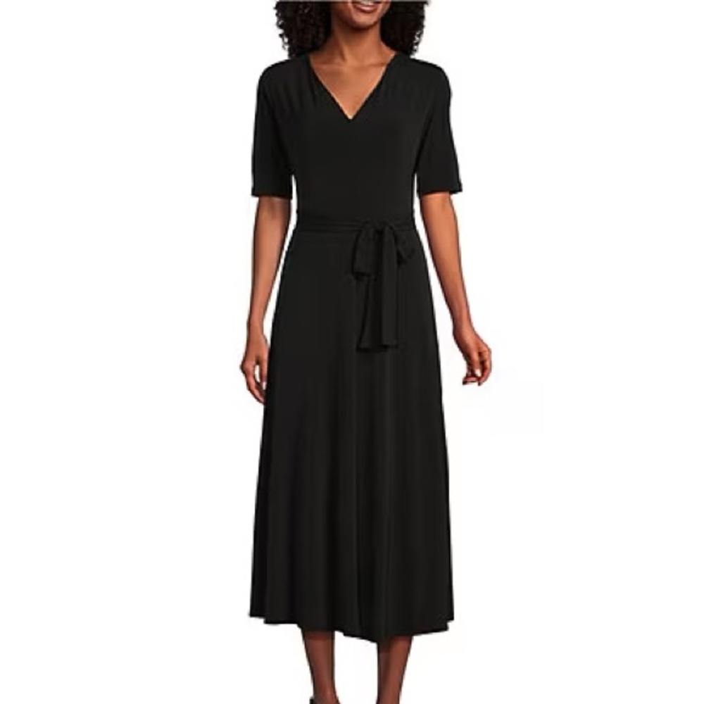 J . Crew black ribbed deep v wrap maxi dress